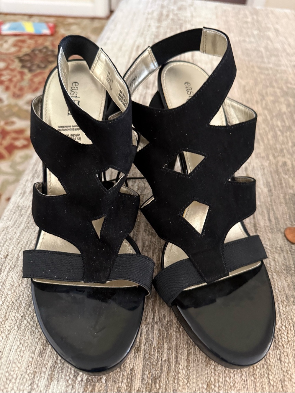 Eastland Black Cutout Slingback Heels
